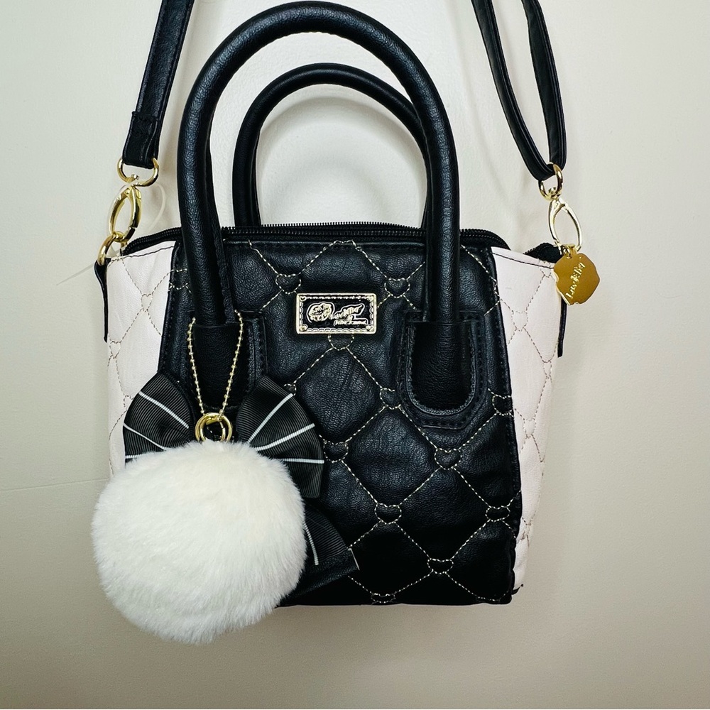 Betsy Johnson Black and White Quilted Handbag